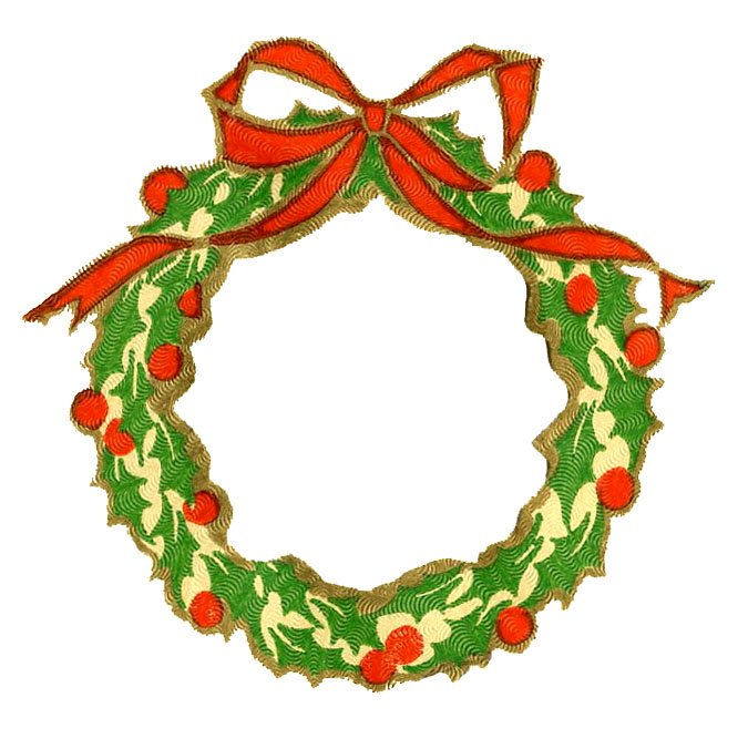 Detail Free Christmas Wreath Clip Art Nomer 42