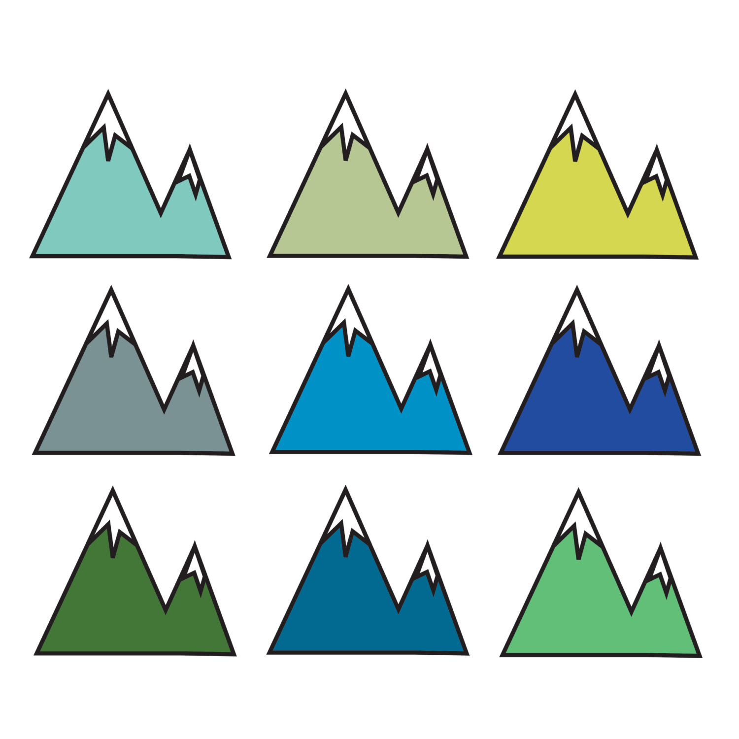 Detail Free Clip Art Mountains Nomer 20