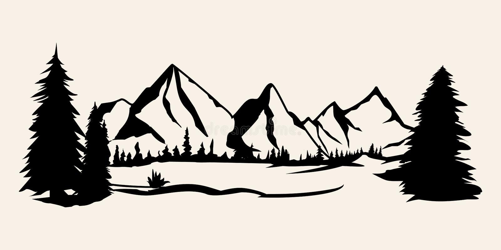 Detail Free Clip Art Mountains Nomer 36