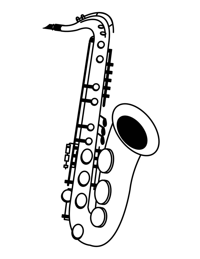 Detail Free Clip Art Saxophone Nomer 23