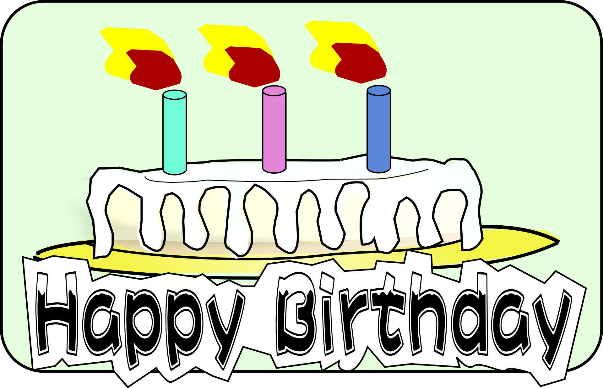 Detail Free Clipart Birthday Cake With Candles Nomer 18