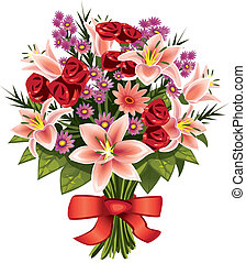 Detail Free Clipart Bouquet Of Flowers Nomer 7