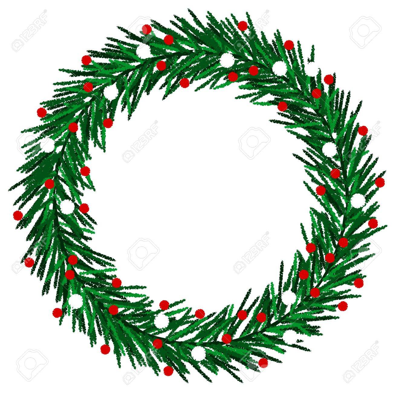 Detail Free Clipart Christmas Wreath Nomer 22