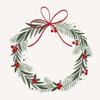 Detail Free Clipart Christmas Wreath Nomer 25