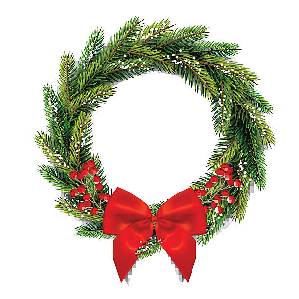 Detail Free Clipart Christmas Wreath Nomer 30