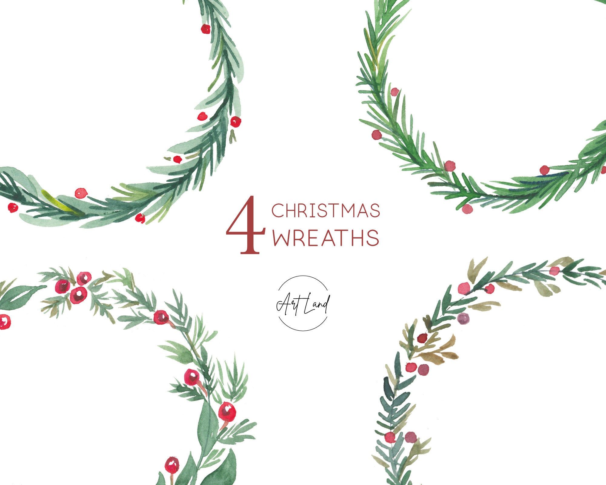 Detail Free Clipart Christmas Wreath Nomer 39