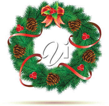 Detail Free Clipart Christmas Wreath Nomer 43