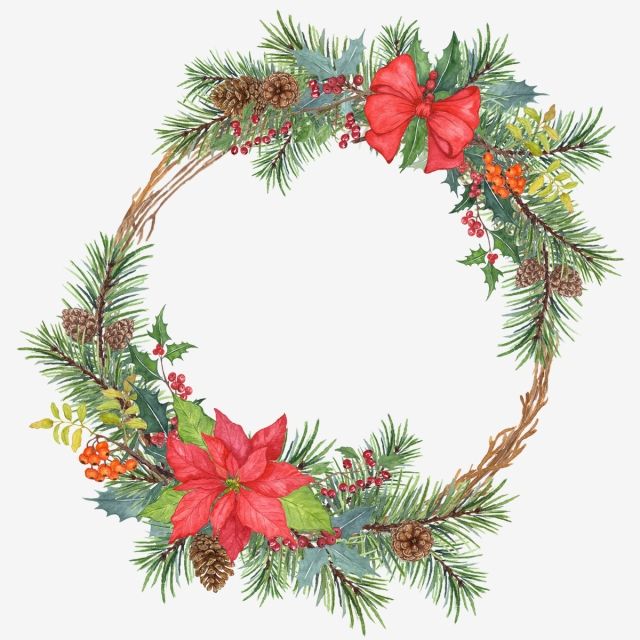 Detail Free Clipart Christmas Wreath Nomer 54