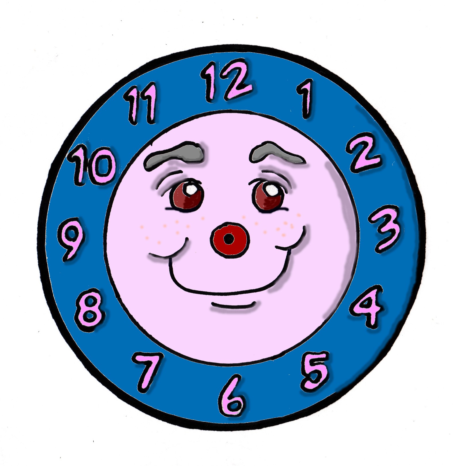 Detail Free Clipart Clock Face Nomer 30