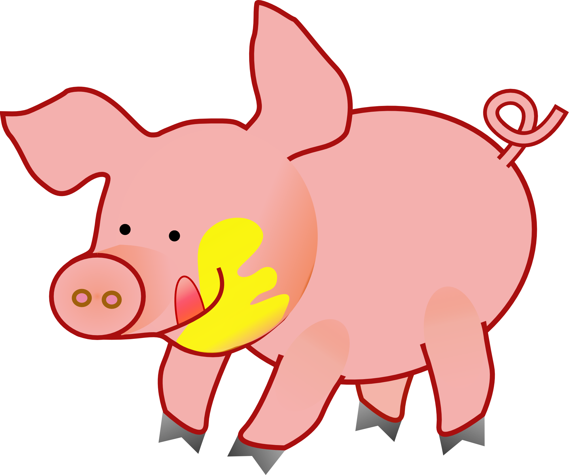 Detail Free Clipart Pig Nomer 4