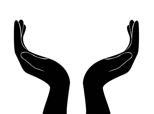 Detail Free Clipart Praying Hands Silhouette Nomer 36