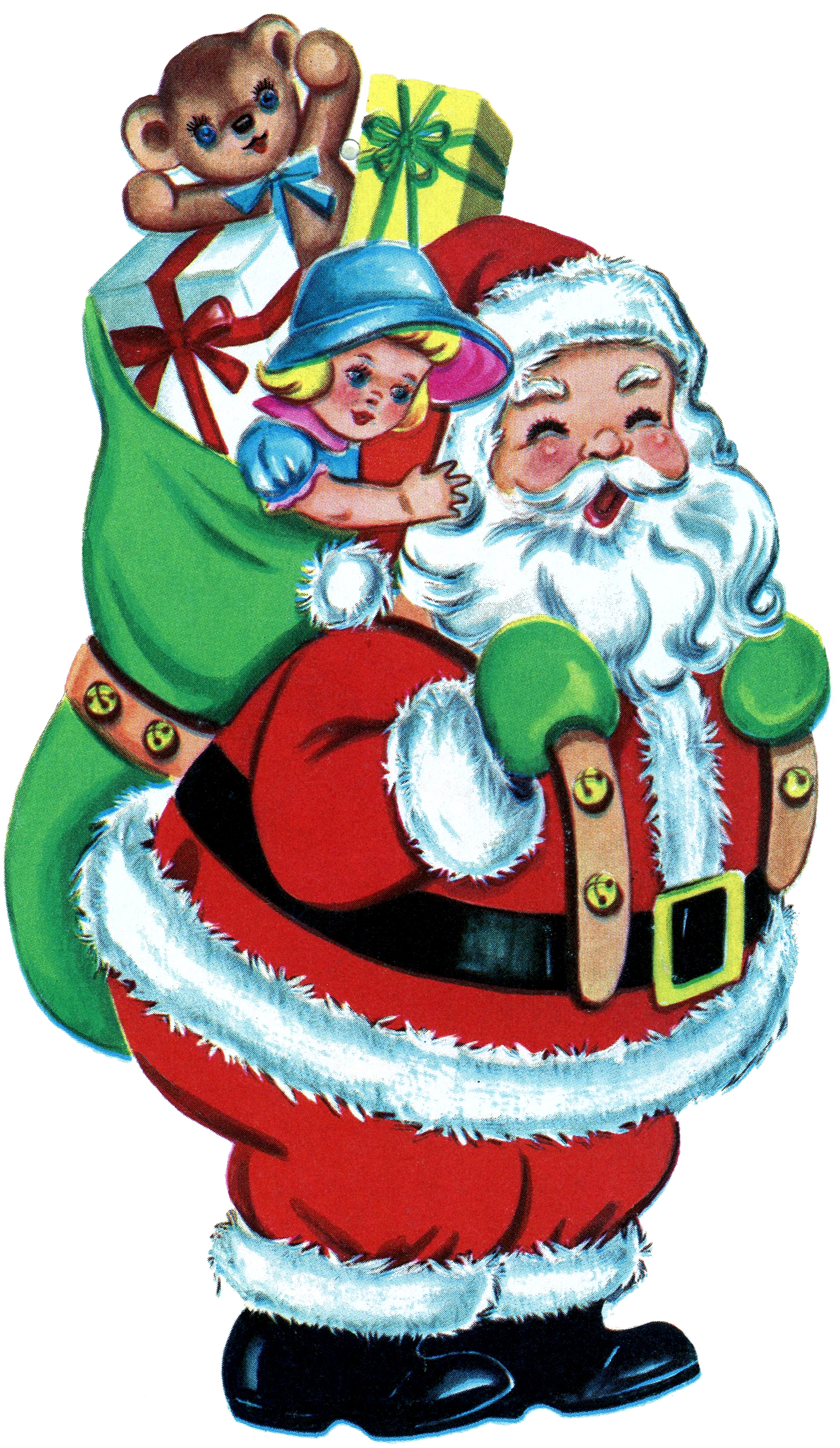 Detail Free Clipart Santa Claus Nomer 44