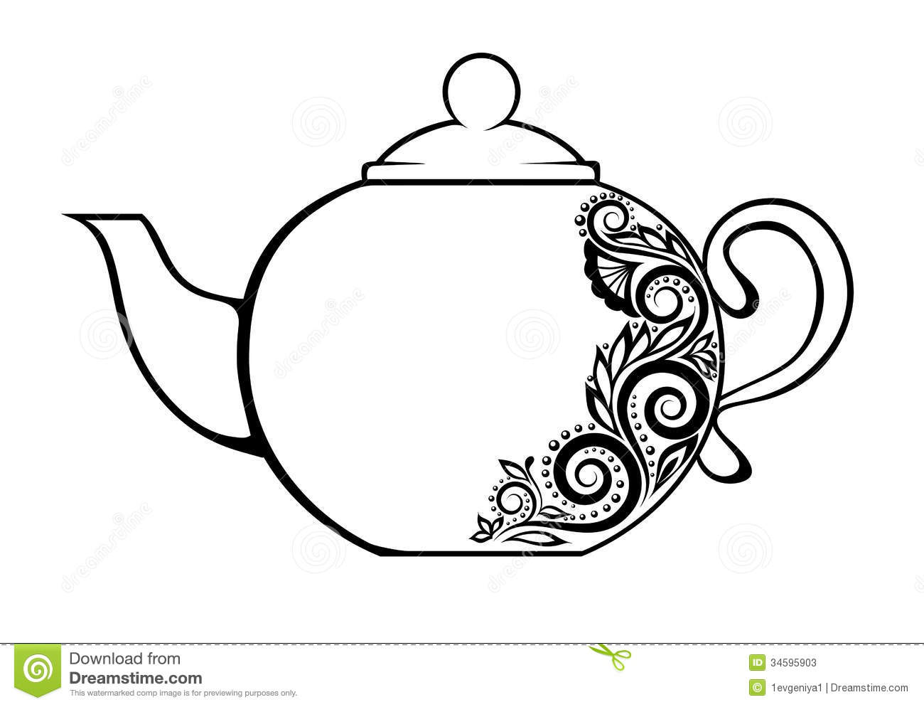 Detail Free Clipart Tea Pot Nomer 26