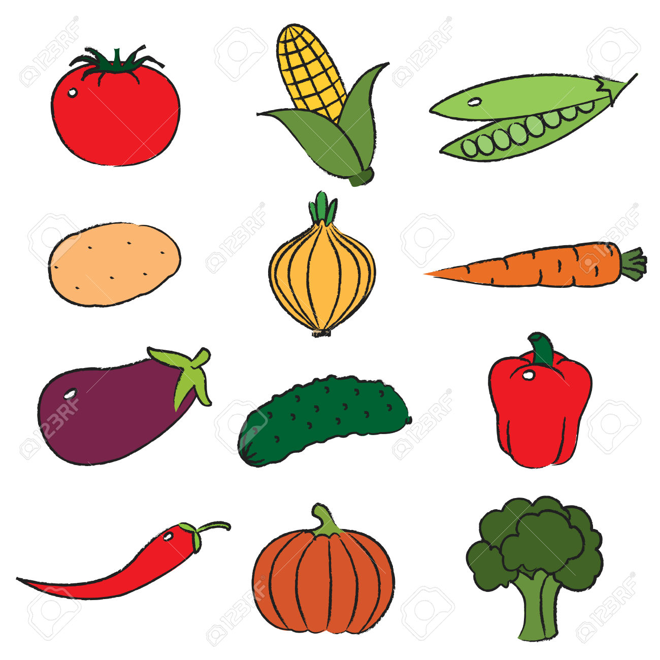 Detail Free Clipart Vegetables Nomer 35