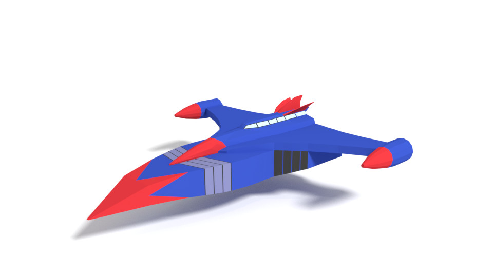 Detail Spaceship Low Poly Nomer 10