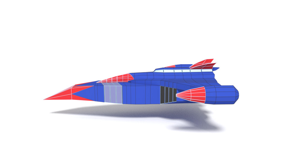 Detail Spaceship Low Poly Nomer 16