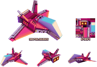 Detail Spaceship Low Poly Nomer 2