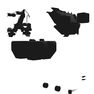 Detail Spaceship Low Poly Nomer 23