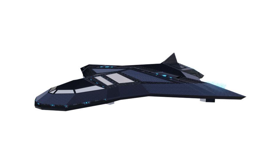 Detail Spaceship Low Poly Nomer 24