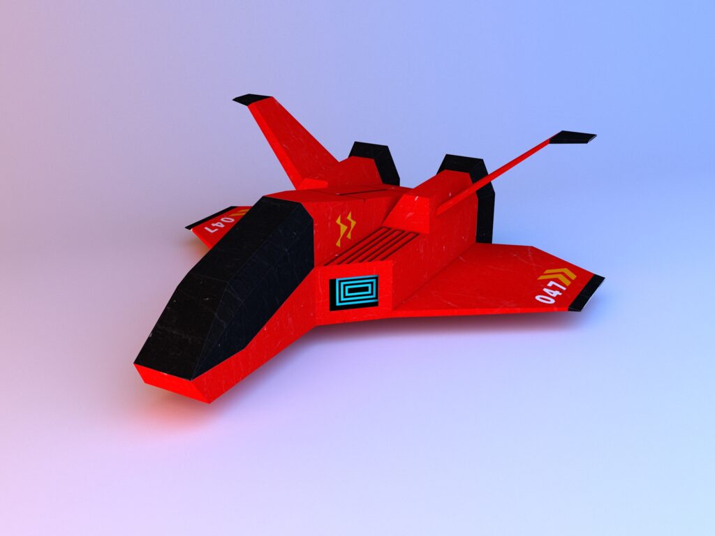 Detail Spaceship Low Poly Nomer 4