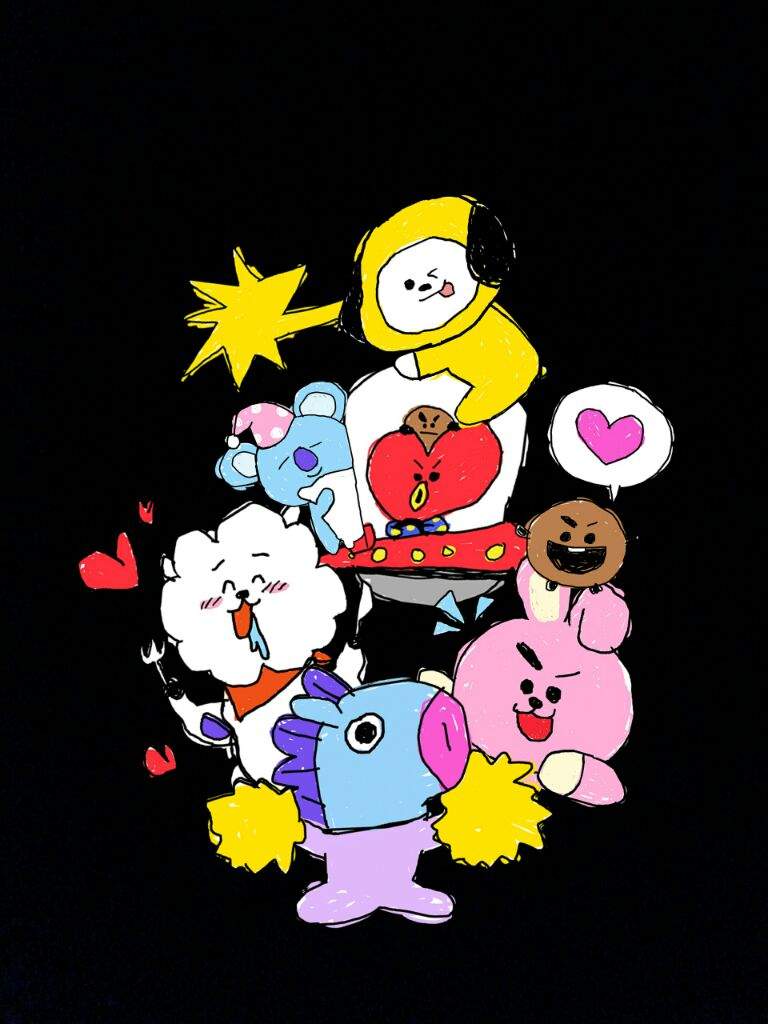 Detail Bt21 Wallpaper Black Background Nomer 38