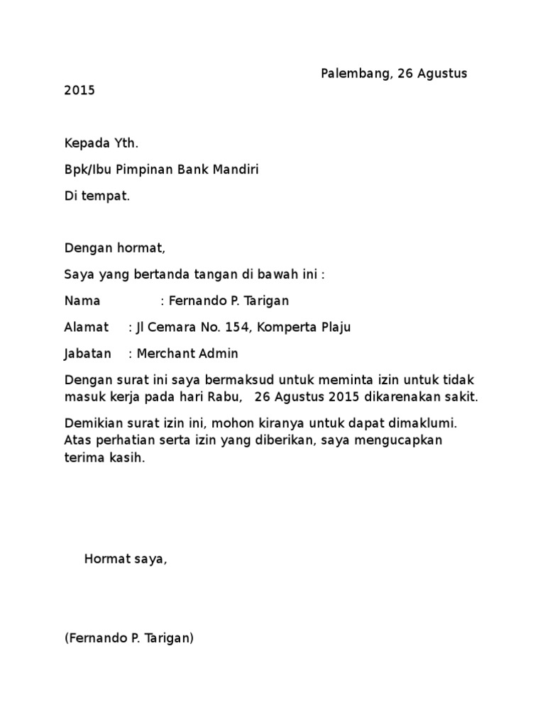 Detail Buat Surat Izin Sakit Nomer 25