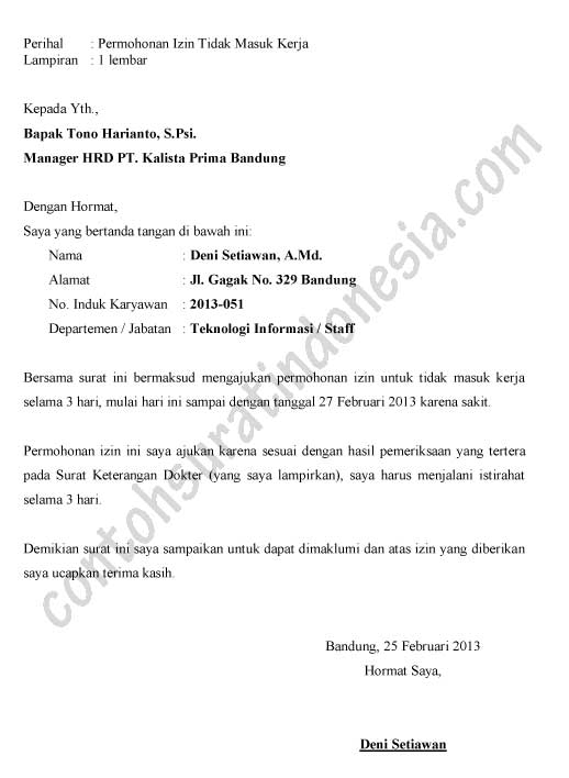 Detail Buat Surat Izin Sakit Nomer 33