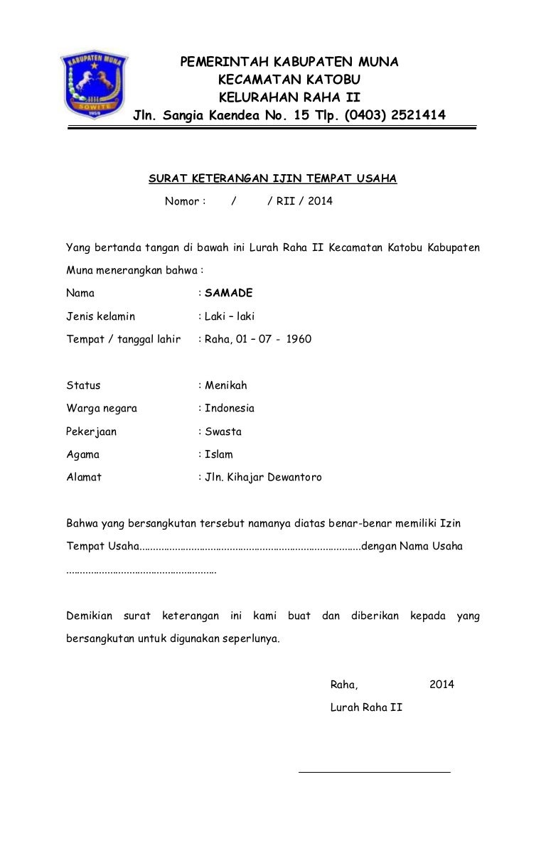 Detail Buat Surat Izin Usaha Nomer 31