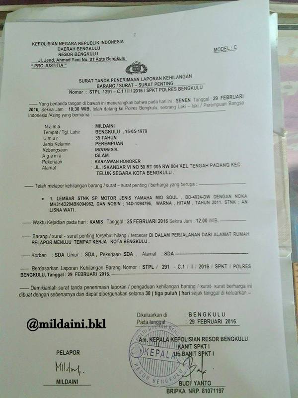 Detail Buat Surat Kehilangan Nomer 17