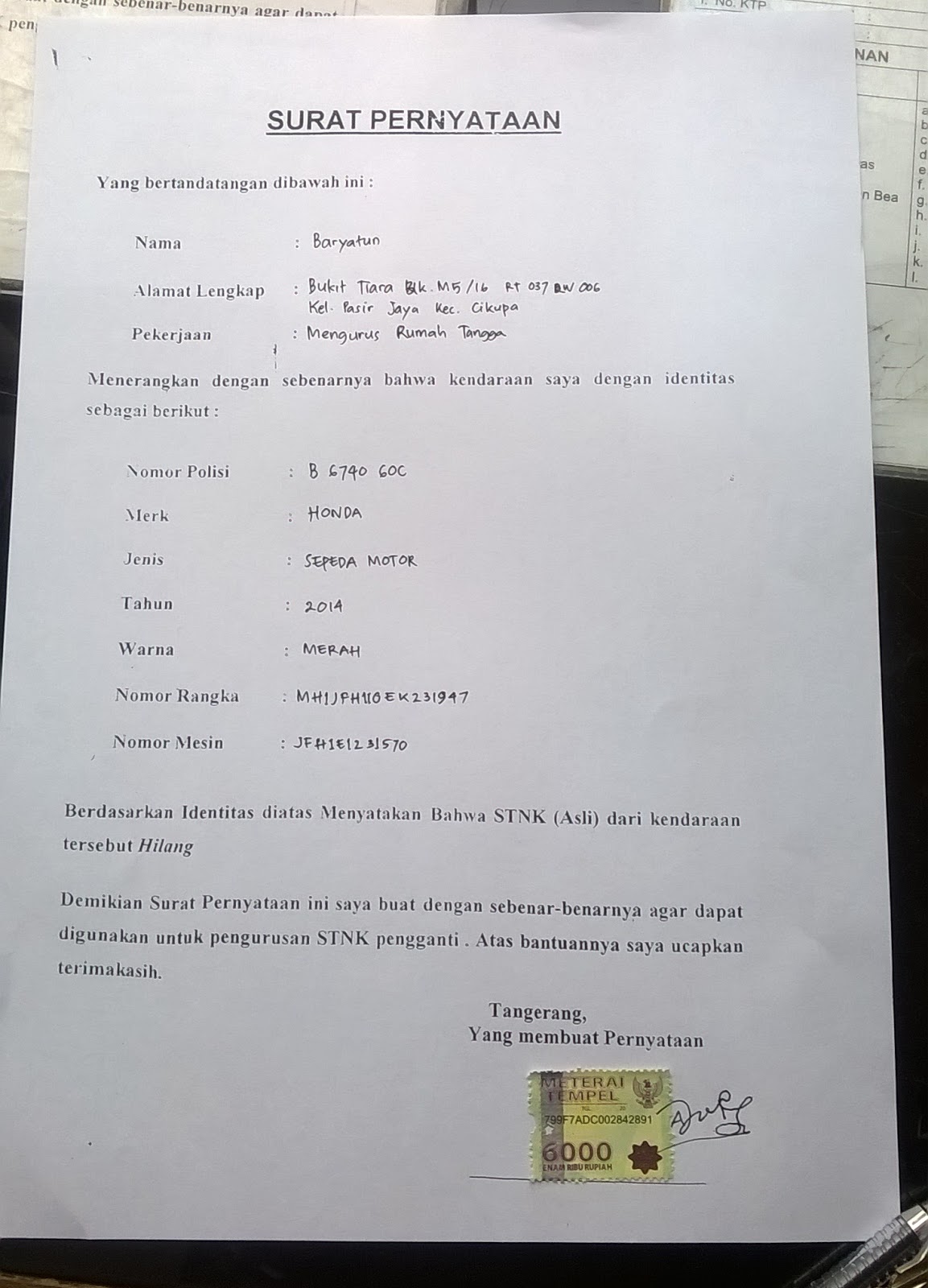 Detail Buat Surat Kehilangan Nomer 33