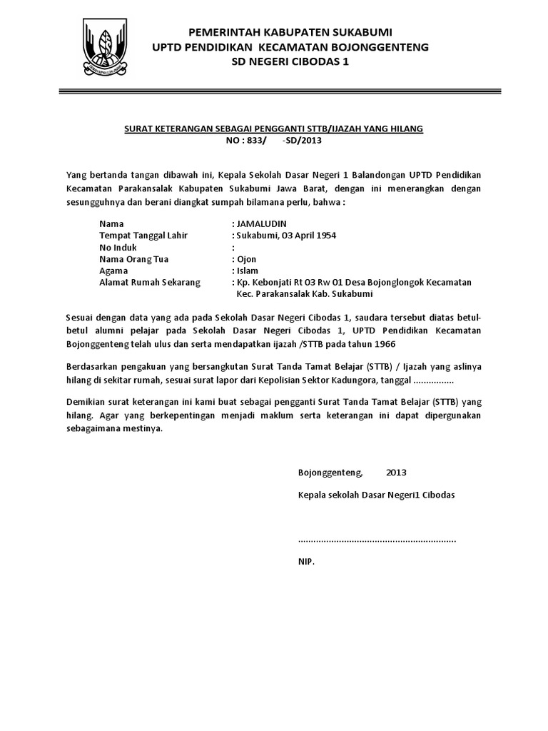Detail Buat Surat Kehilangan Nomer 37
