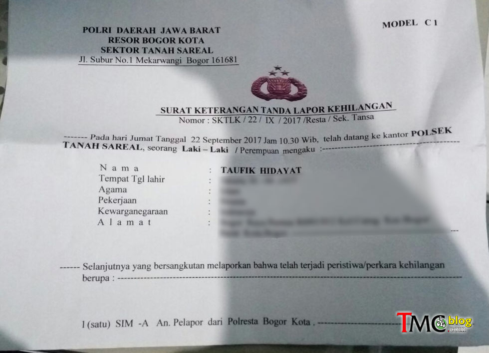 Detail Buat Surat Kehilangan Nomer 40