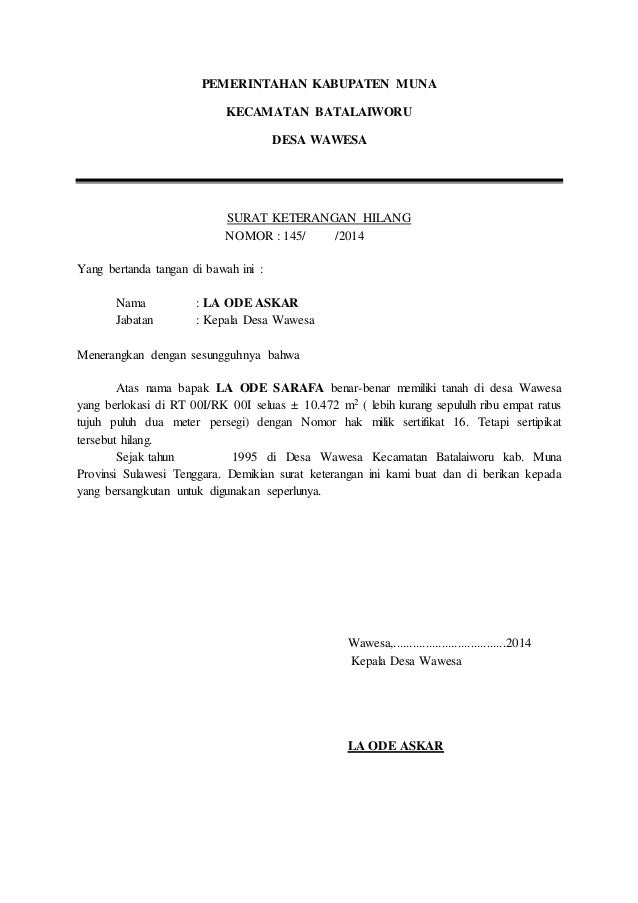 Detail Buat Surat Kehilangan Nomer 48