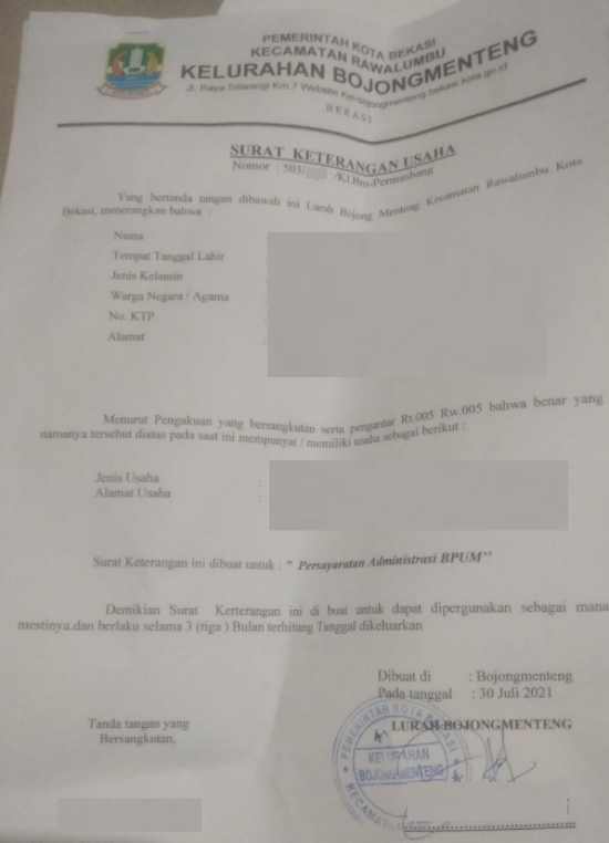 Detail Buat Surat Keterangan Usaha Nomer 6