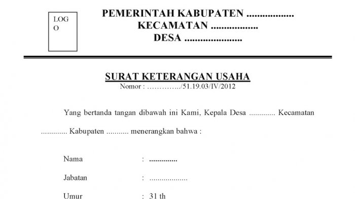 Detail Buat Surat Keterangan Usaha Nomer 9