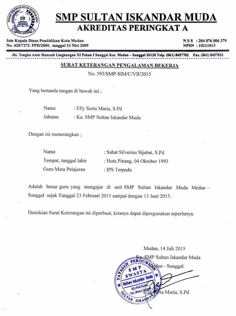 Detail Buat Surat Pengalaman Kerja Nomer 19