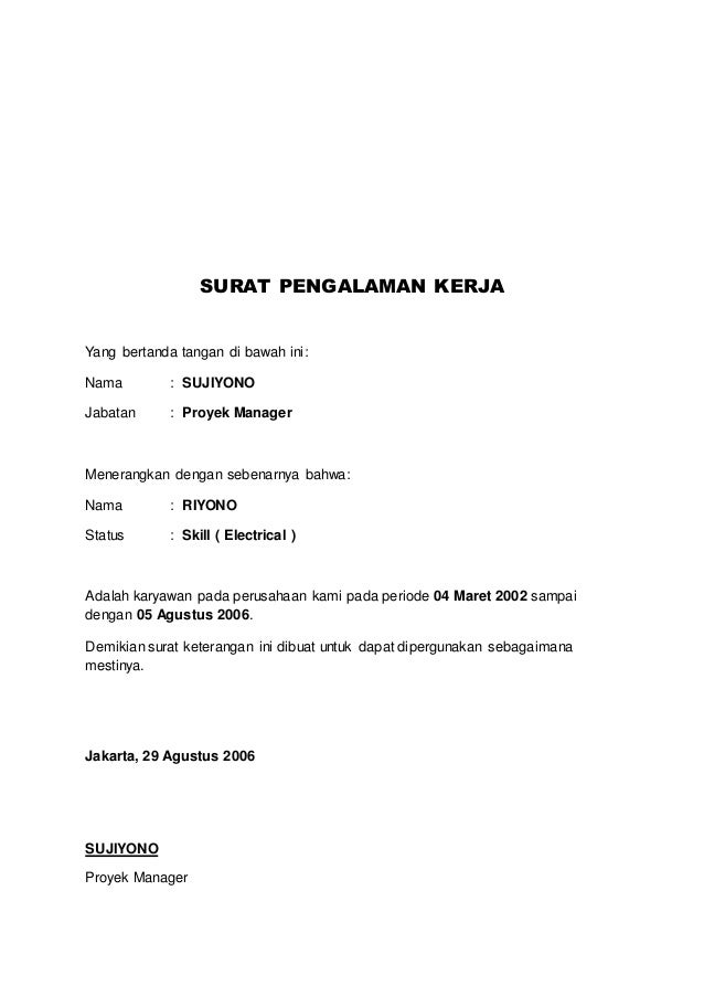 Detail Buat Surat Pengalaman Kerja Nomer 9