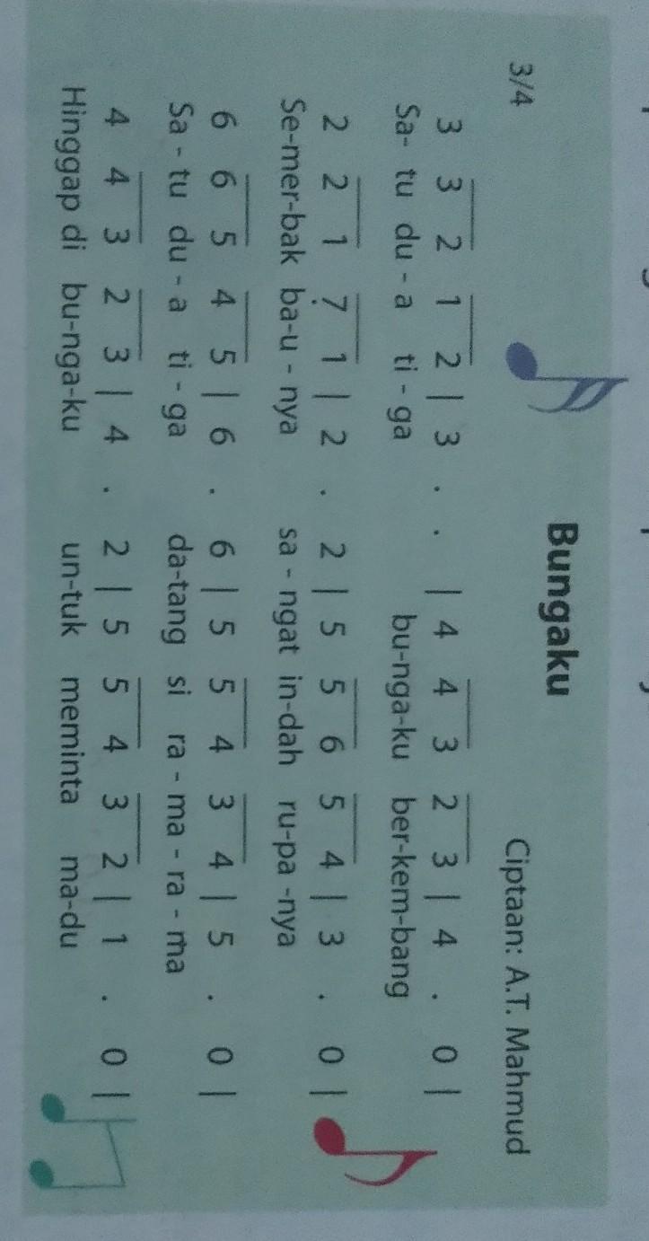 Detail Buatlah Contoh Pola Irama Sederhana Birama 3 Nomer 5