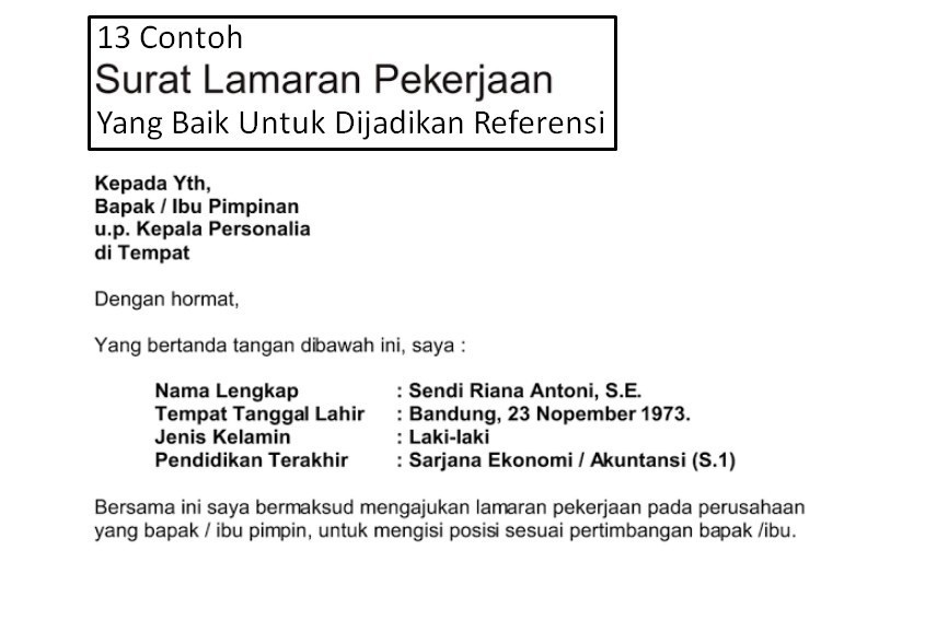 Buatlah Contoh Surat Lamaran Pekerjaan Yang Baik - KibrisPDR