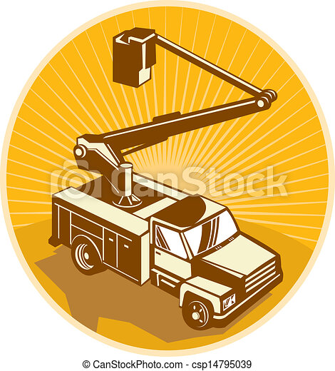 Detail Bucket Truck Clipart Nomer 38