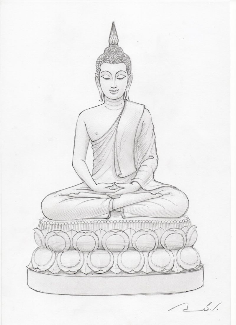 Detail Buddah Drawings Nomer 12