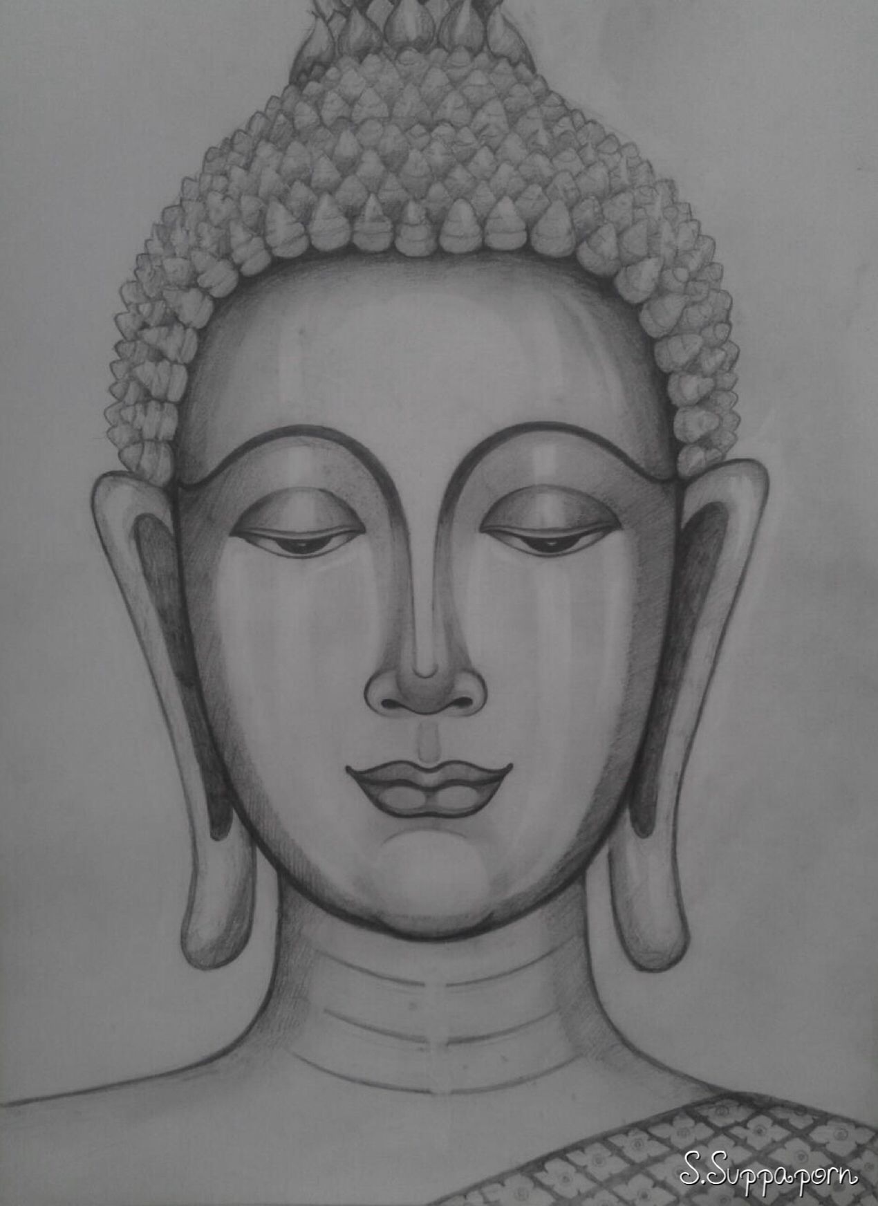 Download Buddha Pencil Sketch Nomer 11