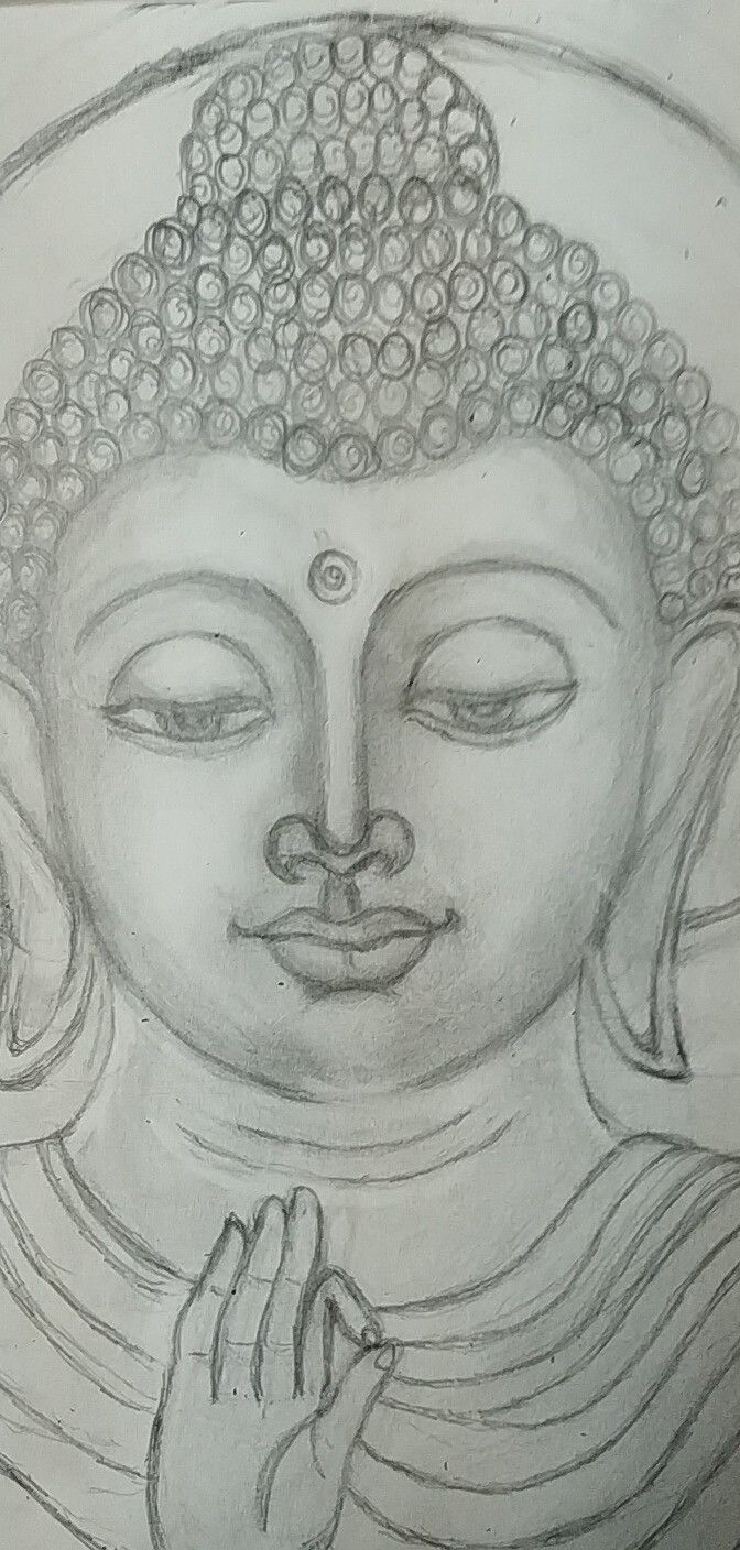 Detail Buddha Pencil Sketch Nomer 13