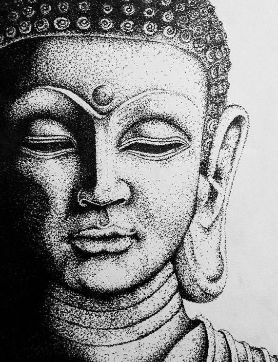 Detail Buddha Pencil Sketch Nomer 15