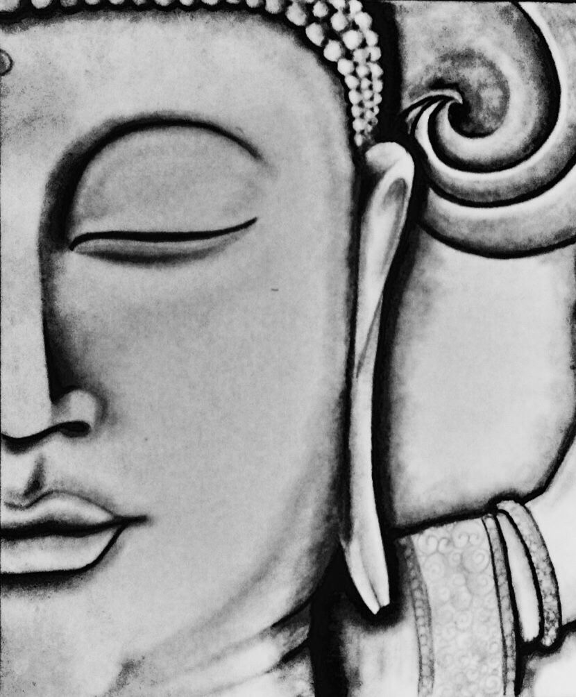Detail Buddha Pencil Sketch Nomer 17