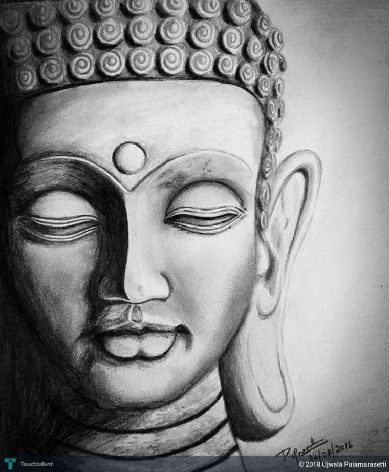 Detail Buddha Pencil Sketch Nomer 19