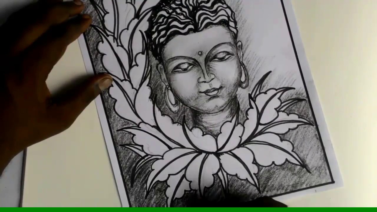 Detail Buddha Pencil Sketch Nomer 23