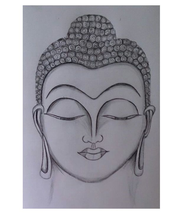 Detail Buddha Pencil Sketch Nomer 24