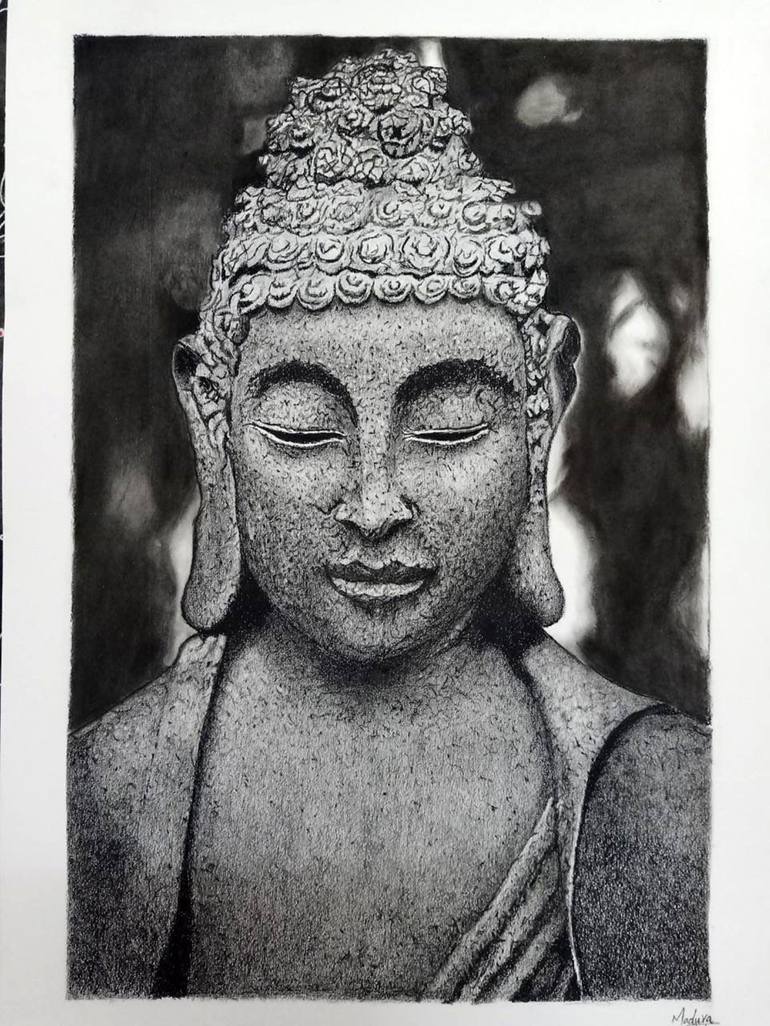 Detail Buddha Pencil Sketch Nomer 26