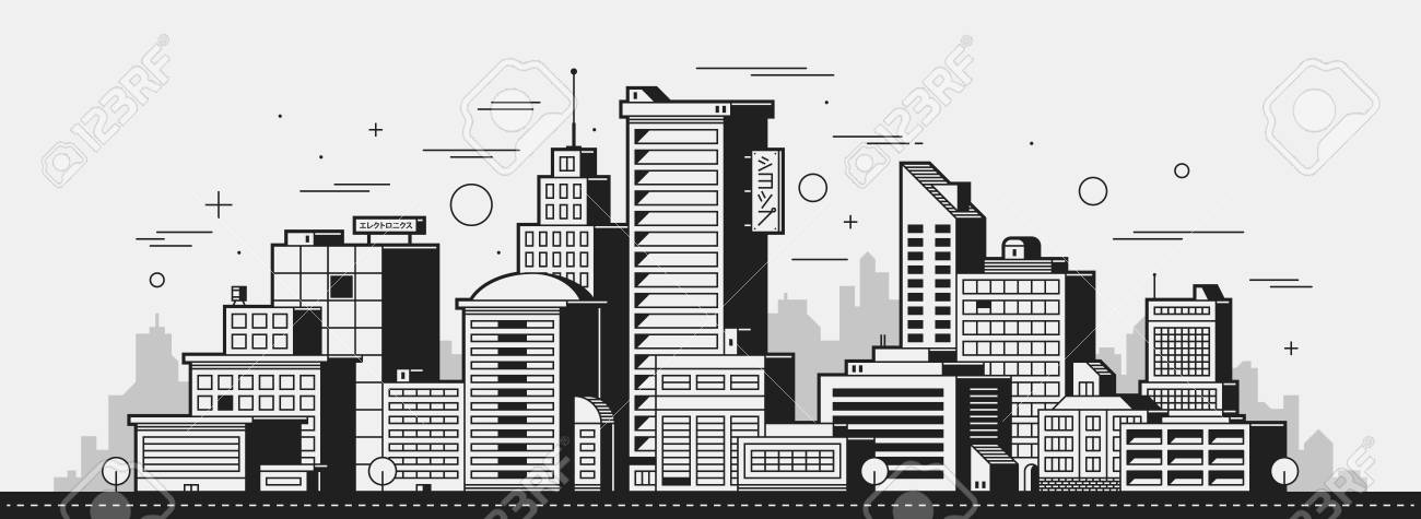 Detail Building Black And White Nomer 18